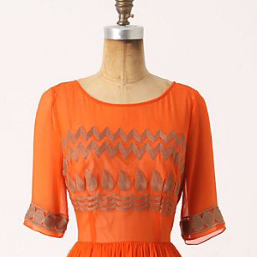 Beautiful Tracy Reese Tangerine silk dress